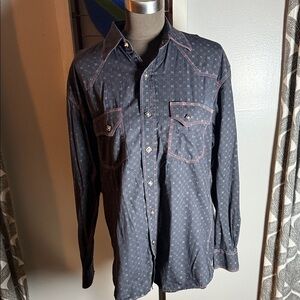 Gibson Trading Company 100% Cotton Pearl Snap Button Down Shirt SZ Large